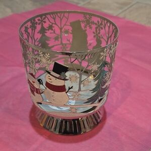 Bath & Body Works Silver Snowman Candle Holder